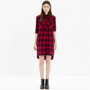 J CREW | red plaid mini dress XS Petite